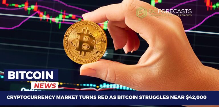 Cryptocurrency Market Turns Red As Bitcoin Struggles Near $42,000